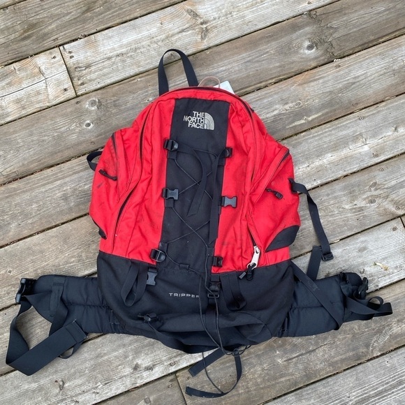 Vintage 90s The North face Tripper Hiking Backpack Red - Picture 7 of 16